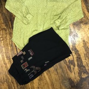 Chico’s Design slacks with detail around bottom